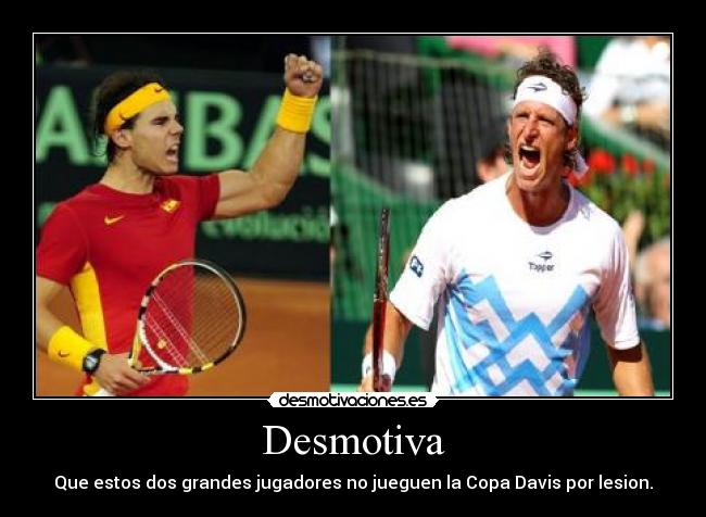 Desmotiva - Que estos dos grandes jugadores no jueguen la Copa Davis por lesion.