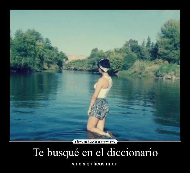 Te busqué en el diccionario -