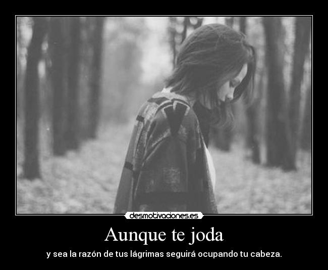 Aunque te joda - y sea la razón de tus lágrimas seguirá ocupando tu cabeza.