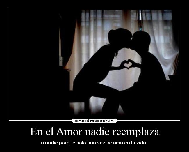 En el Amor nadie reemplaza - a nadie porque solo una vez se ama en la vida  ♥