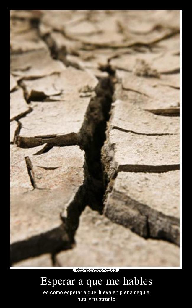Esperar a que me hables - es como esperar a que llueva en plena sequía
Inútil y frustrante.