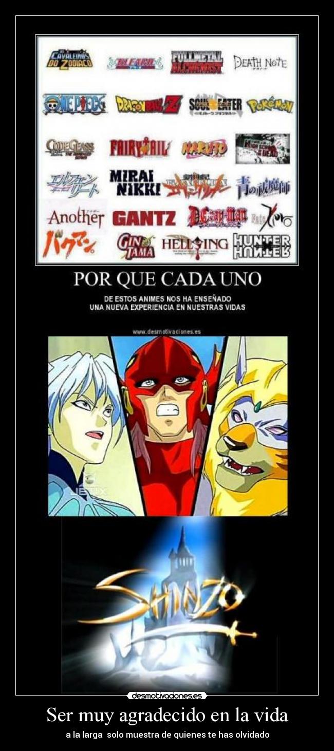 carteles vida shinzo imagen echa por nadaie quiere shinzo desmotivaciones