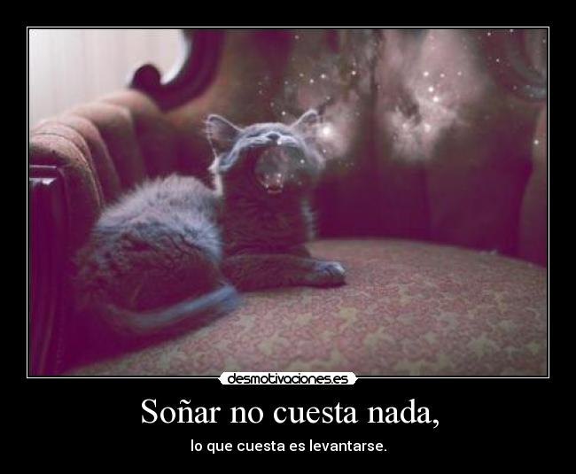 Soñar no cuesta nada, - lo que cuesta es levantarse.