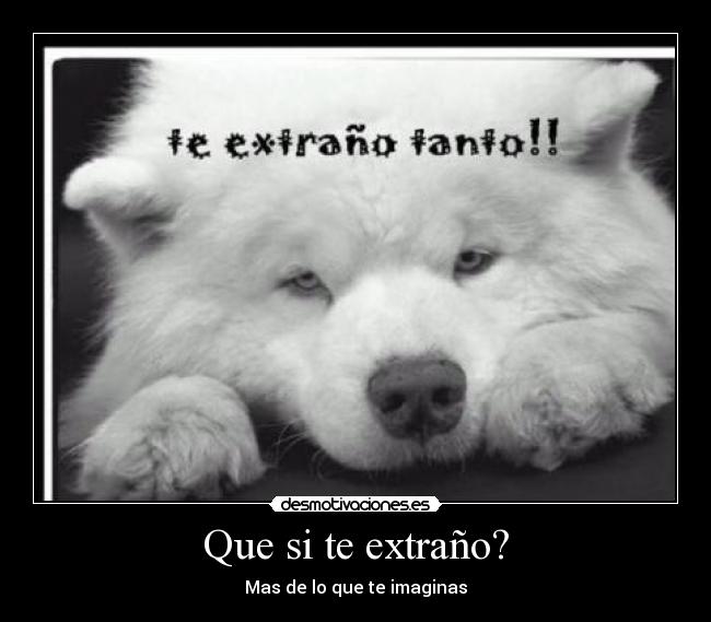 Que si te extraño? - Mas de lo que te imaginas