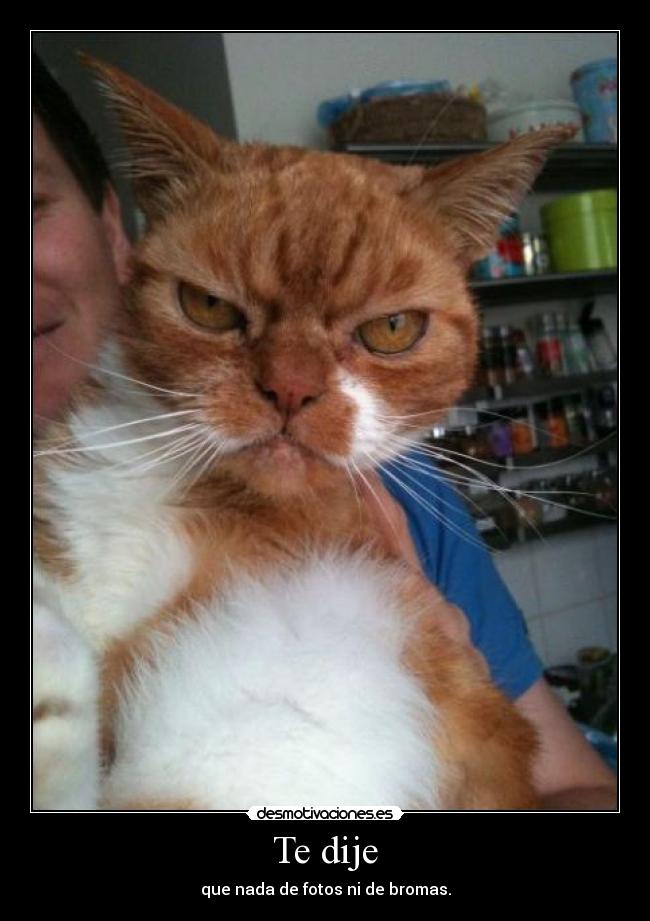 Te dije - que nada de fotos ni de bromas.