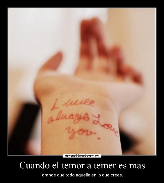 Cuando el temor a temer es mas - 