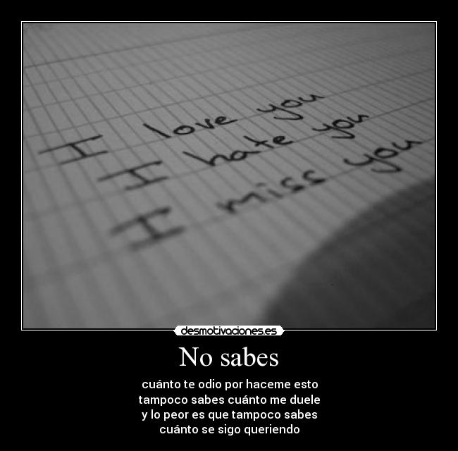 No sabes - 