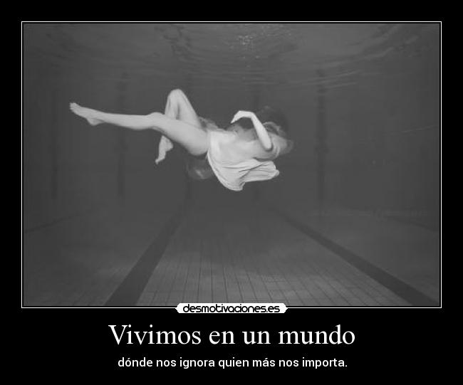 Vivimos en un mundo - dónde nos ignora quien más nos importa.