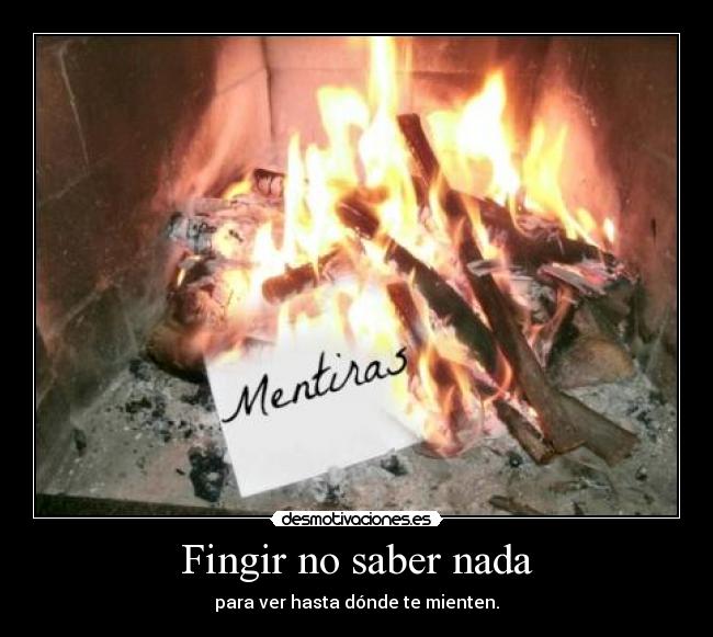 carteles fingir saber nada para ver hasta donde mienten mentiras desmotivaciones