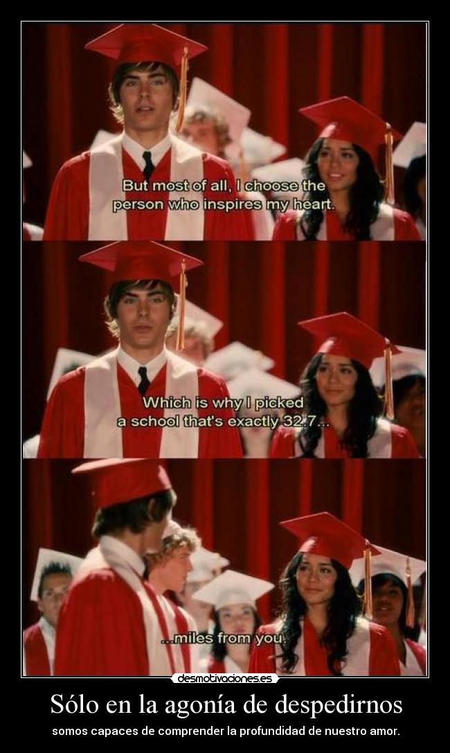 Sólo en la agonía de despedirnos - somos capaces de comprender la profundidad de nuestro amor.