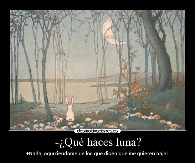 -¿Qué haces luna? -