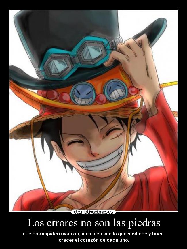 carteles one piece luffy frase dice maestro davis fairy tail anime manga desmotivaciones