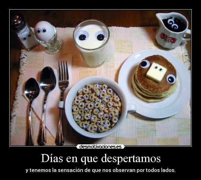 Días en que despertamos - y tenemos la sensación de que nos observan por todos lados.