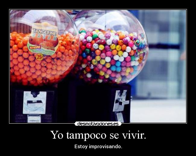 Yo tampoco se vivir. - Estoy improvisando.