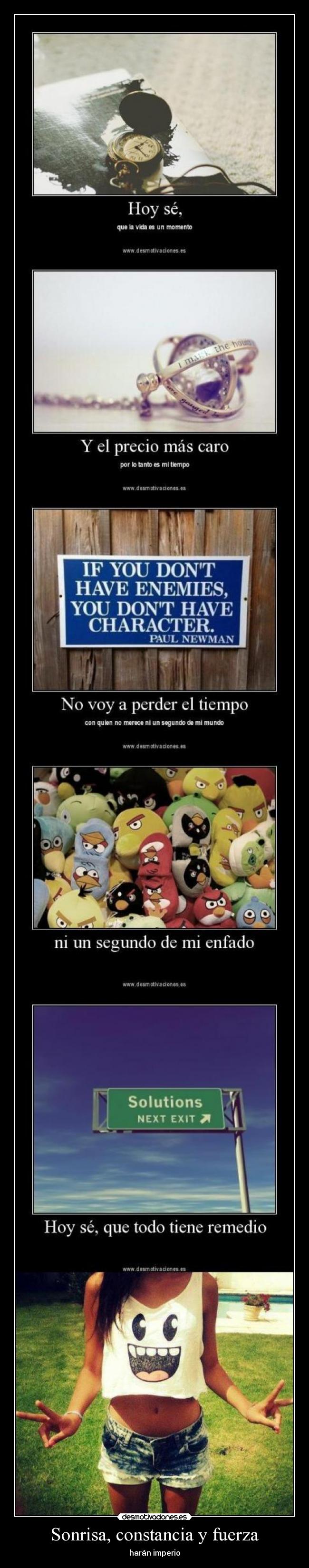 Sonrisa, constancia y fuerza -