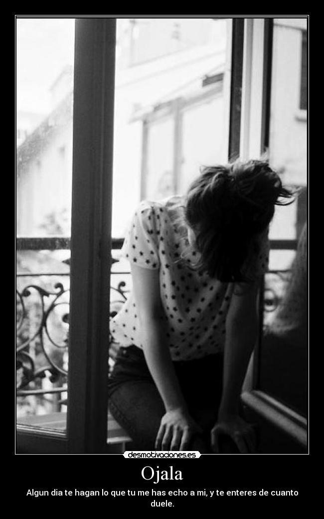 Ojala - Algun dia te hagan lo que tu me has echo a mi, y te enteres de cuanto duele.