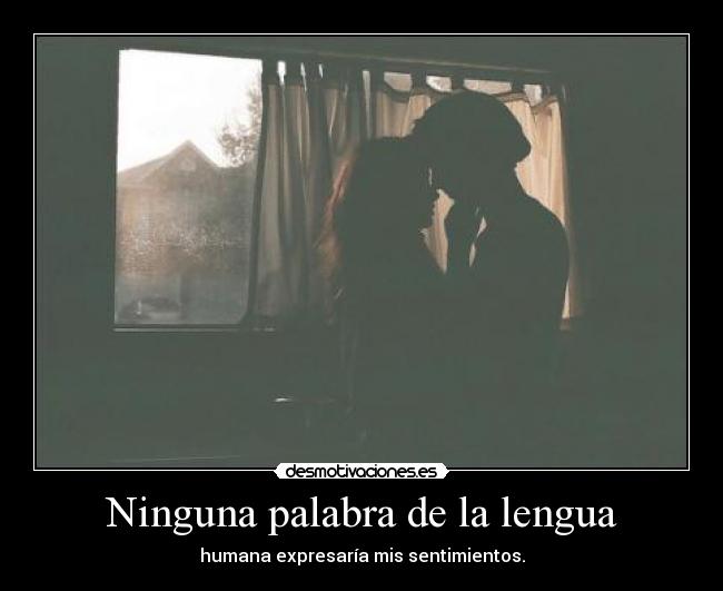 Ninguna palabra de la lengua - humana expresaría mis sentimientos.