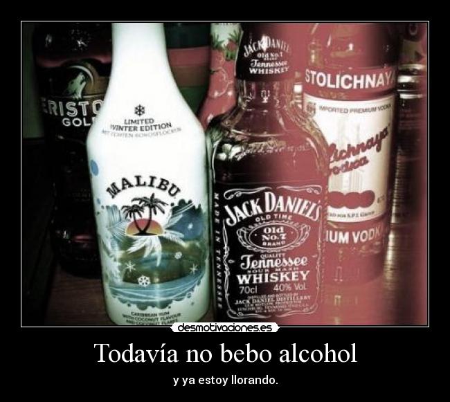 Todavía no bebo alcohol - y ya estoy llorando.