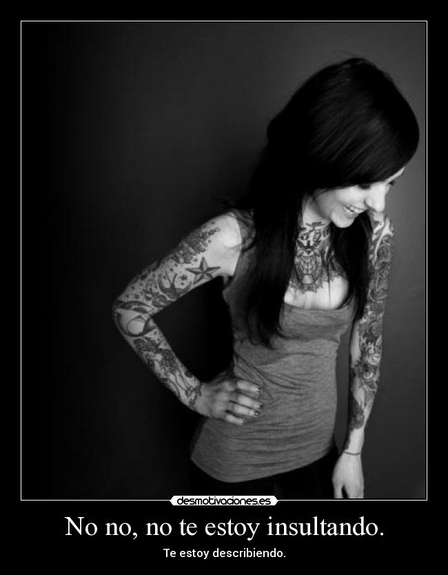 No no, no te estoy insultando. - Te estoy describiendo.