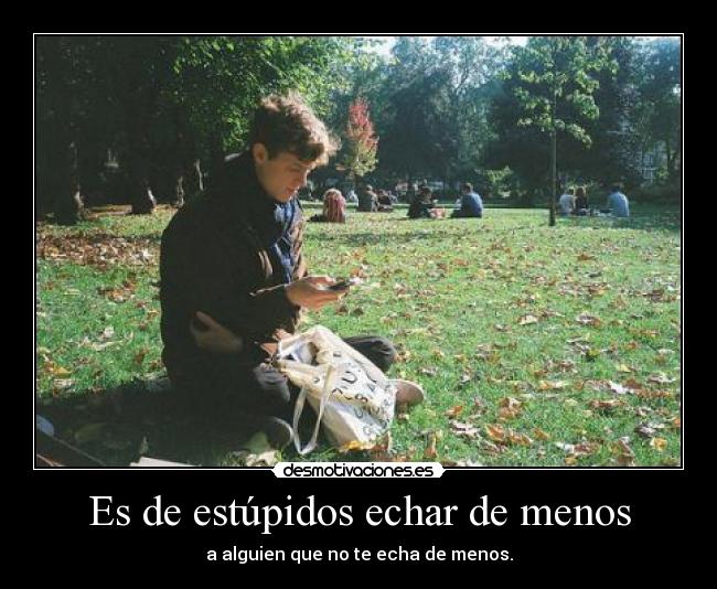 Es de estúpidos echar de menos - 