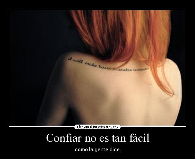Confiar no es tan fácil - como la gente dice.