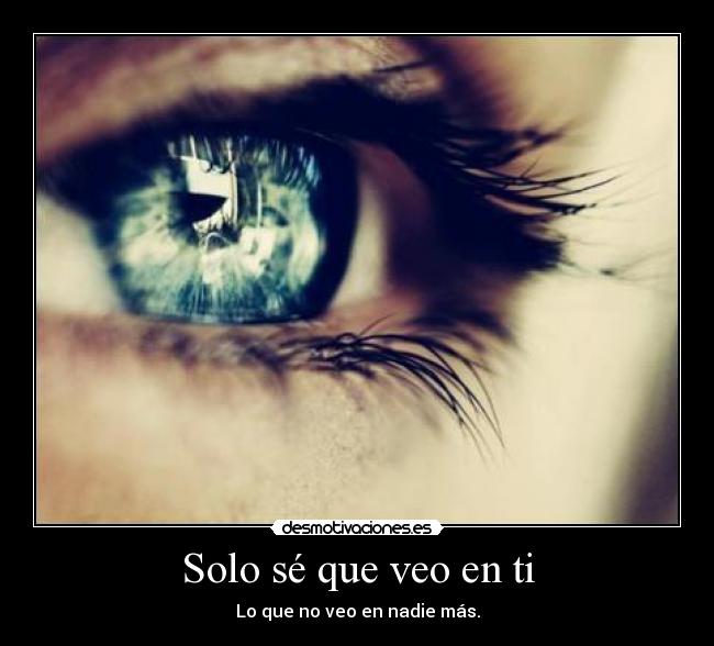 Solo sé que veo en ti -