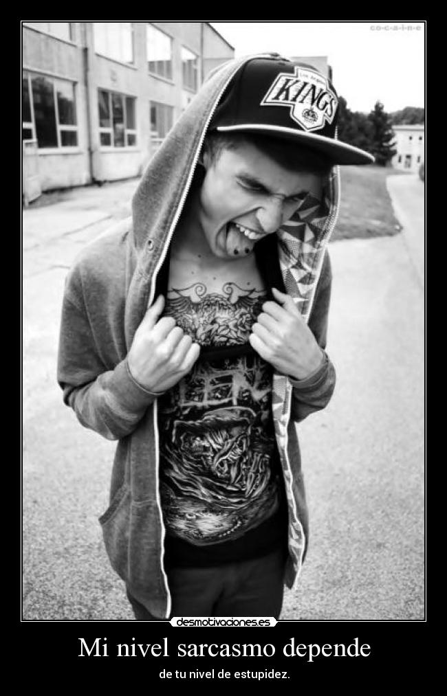 Mi nivel sarcasmo depende - de tu nivel de estupidez.