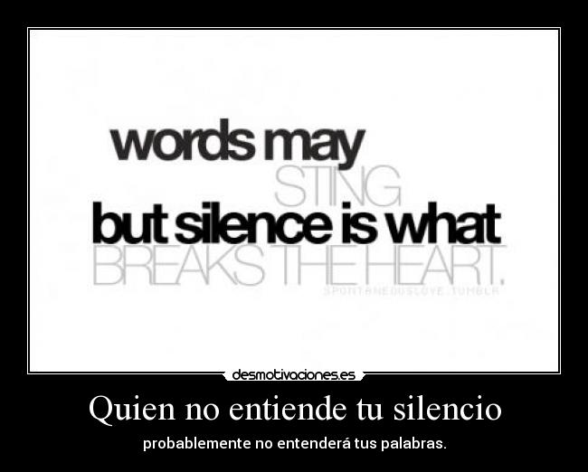 Quien no entiende tu silencio - 