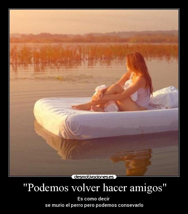 Podemos volver hacer amigos - Es como decir 
se murio el perro pero podemos consevarlo