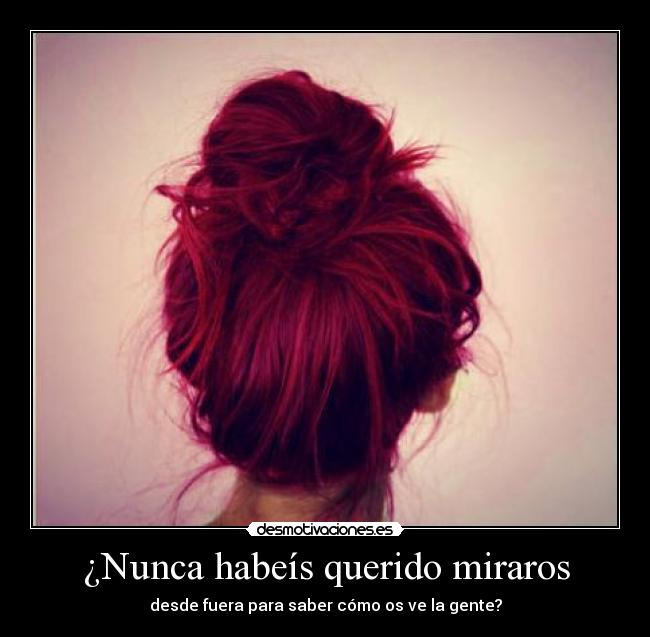 ¿Nunca habeís querido miraros - desde fuera para saber cómo os ve la gente?