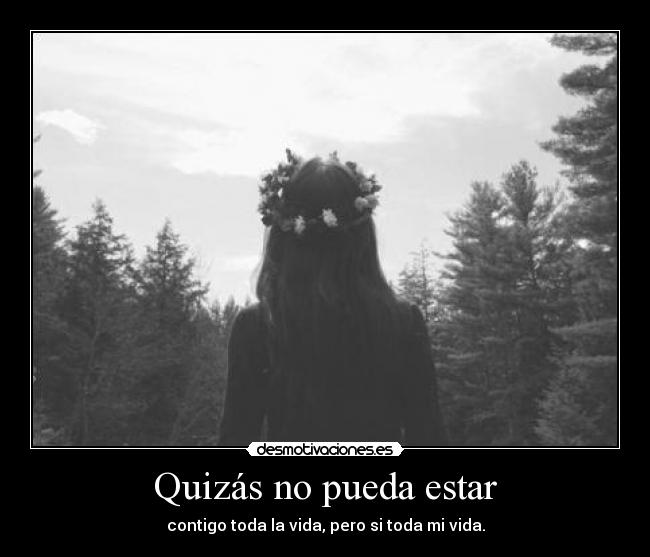 Quizás no pueda estar - contigo toda la vida, pero si toda mi vida.