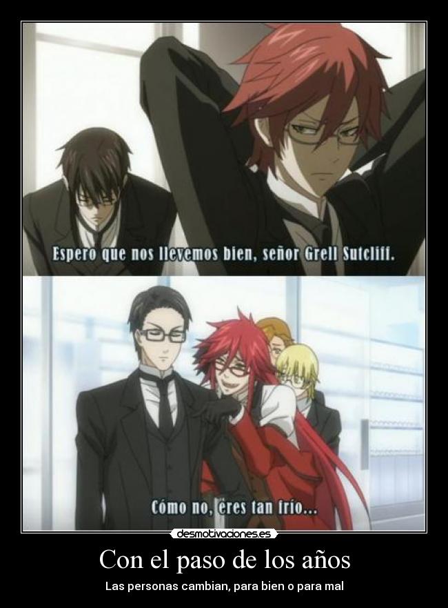 carteles kuroshitsuji ova grell will yaoi anime cambio shinigami angel muerte vida manga amor novatos desmotivaciones