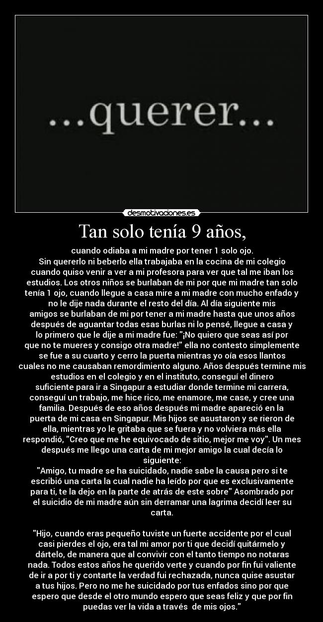 Tan solo tenía 9 años, -