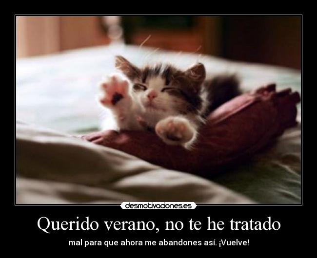 Querido verano, no te he tratado - mal para que ahora me abandones así. ¡Vuelve!