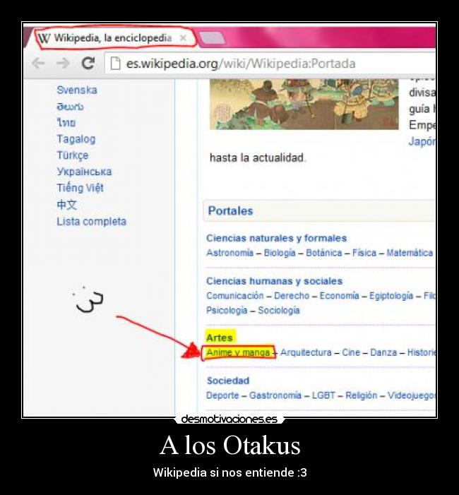 A los Otakus - Wikipedia si nos entiende :3