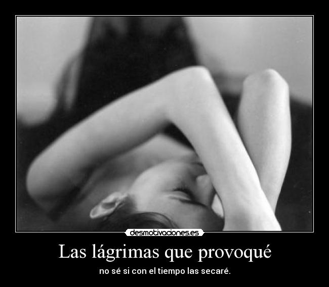 Las lágrimas que provoqué - no sé si con el tiempo las secaré.