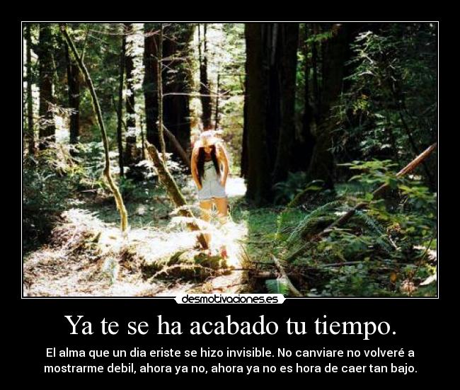Ya te se ha acabado tu tiempo. -