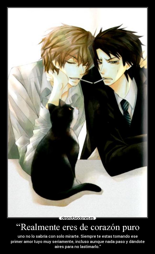 carteles corazon sekaiichi hatsukoi yokozawa takafumi bai kirishima zen novela anime manga yaoi desmotivaciones