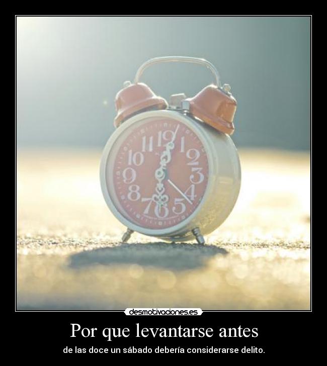 Por que levantarse antes - de las doce un sábado debería considerarse delito.