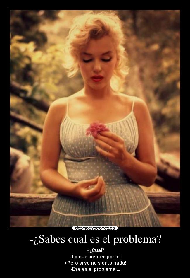 -¿Sabes cual es el problema? -