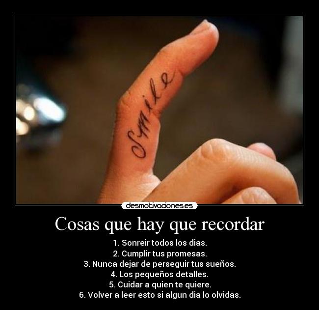 Cosas que hay que recordar - 