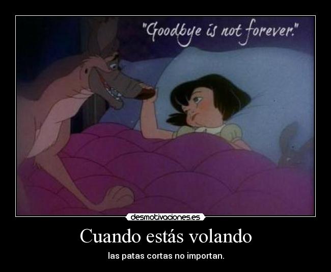 Cuando estás volando - las patas cortas no importan.