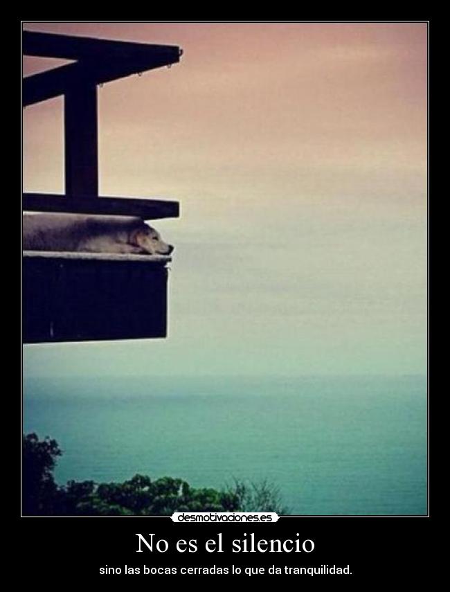No es el silencio - sino las bocas cerradas lo que da tranquilidad.