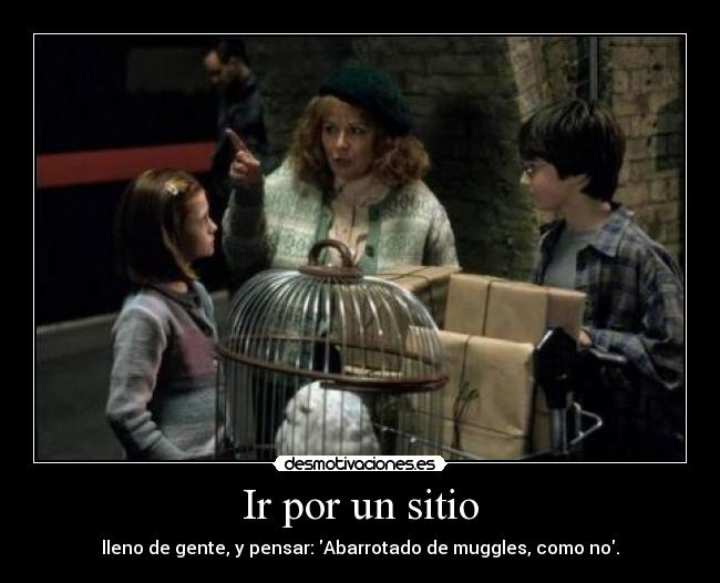 Ir por un sitio - lleno de gente, y pensar: Abarrotado de muggles, como no.