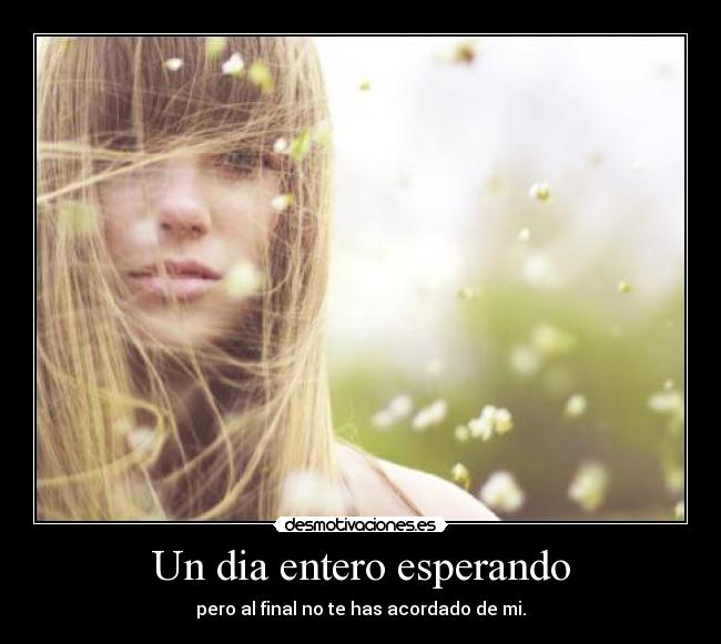 Un dia entero esperando - pero al final no te has acordado de mi.