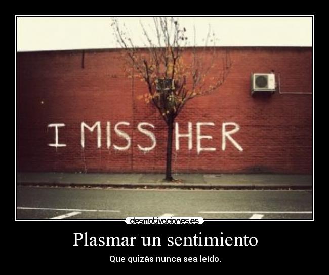 Plasmar un sentimiento - Que quizás nunca sea leído.