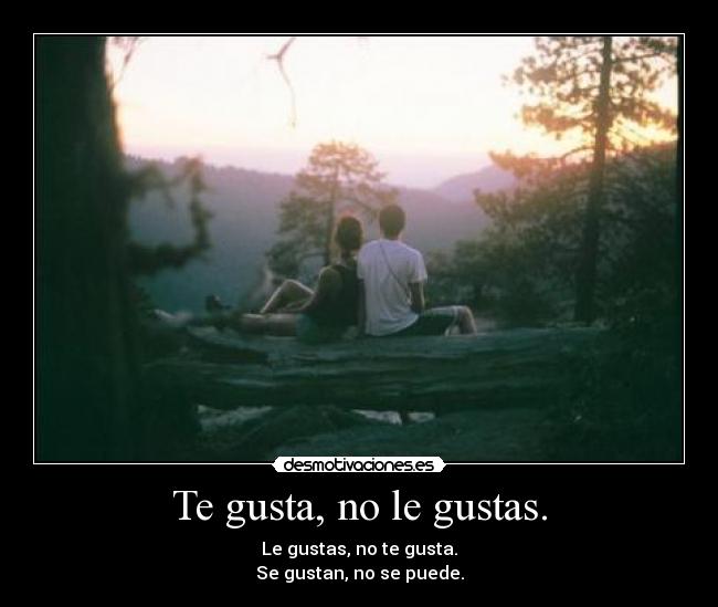 Te gusta, no le gustas. - Le gustas, no te gusta.
Se gustan, no se puede.