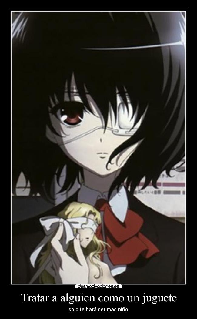 carteles juguete desamor another anime misaki mei amor desmotivaciones