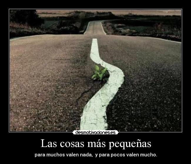 Las cosas más pequeñas - para muchos valen nada,  y para pocos valen mucho.
