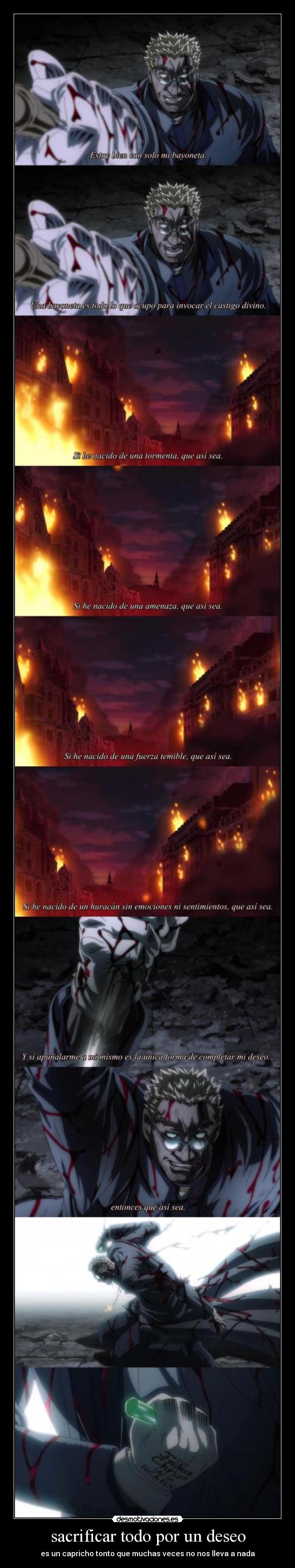 sacrificar todo por un deseo -